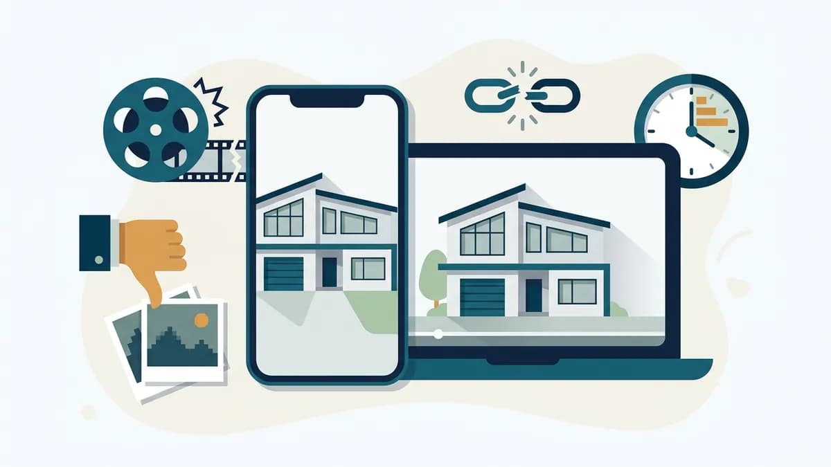 A phone and a laptop both showing the same house in different frame shapes